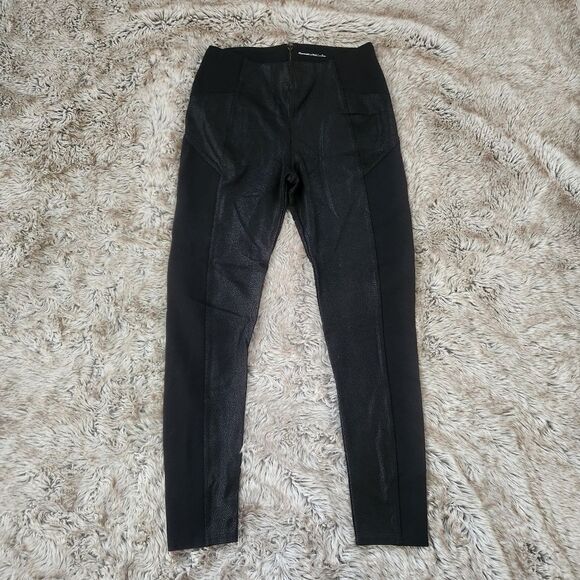 Abercrombie & Fitch Black‎ Speckled Back Zip Ankle Length Leggings Size Small - Picture 2 of 10